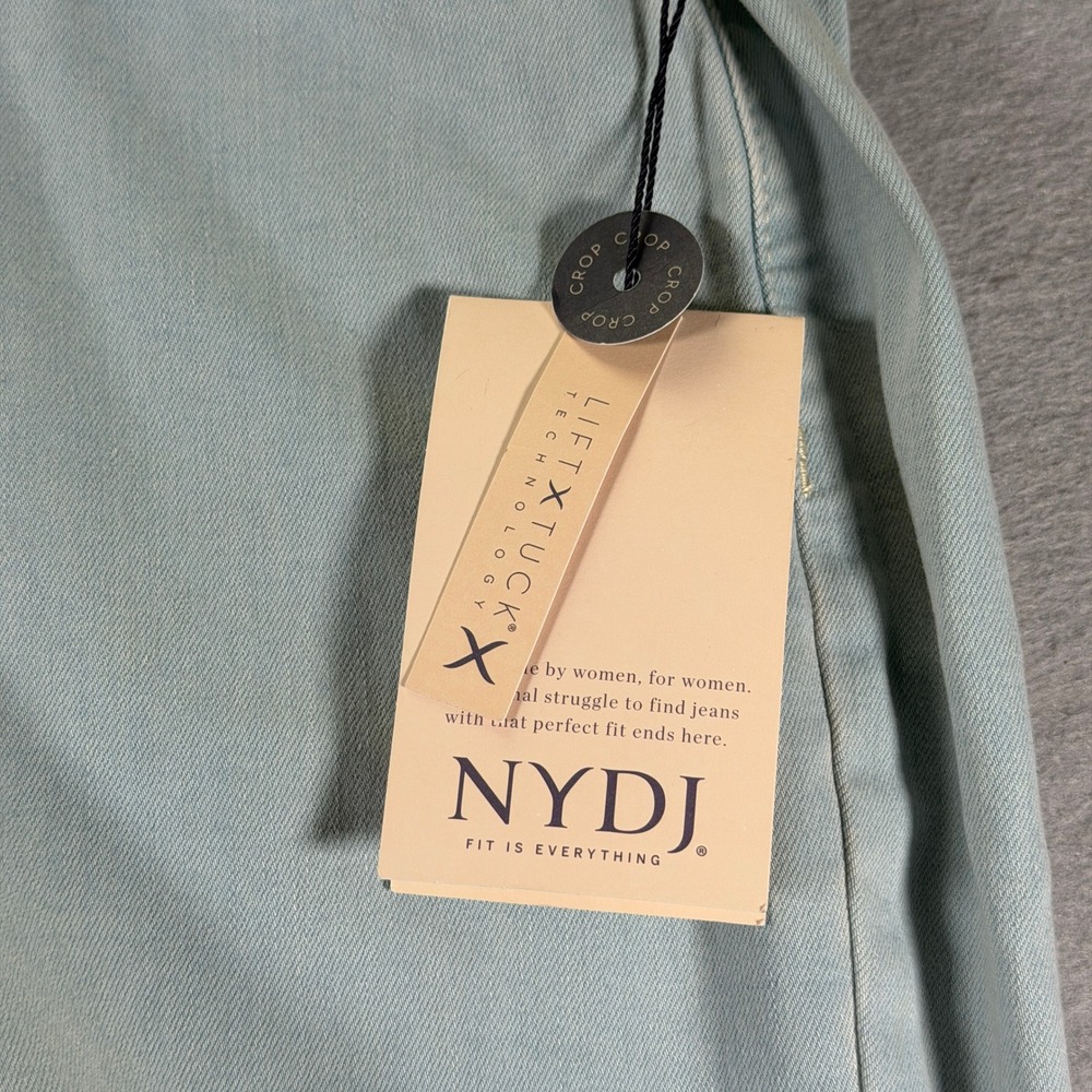 NYDJ Womens Size 12 Wide Leg Crop Capri Jeans Valhalla Frayed Hem Stretch New - Picture 10 of 16
